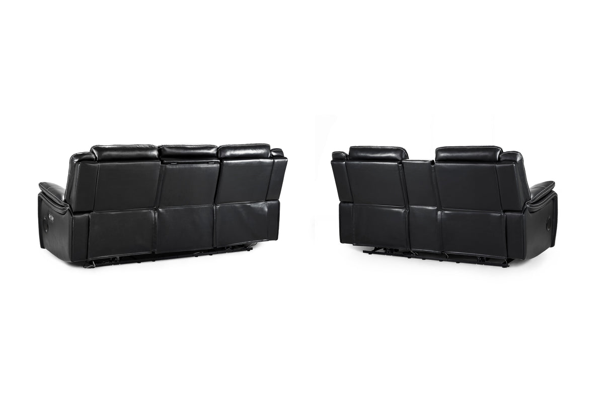 Galaxy Tech Electric Recliner Sofa Black 3+2 Set