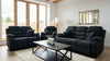 Black Fabric 3 Seater Manual Recliner Sofa Set 3+2+1