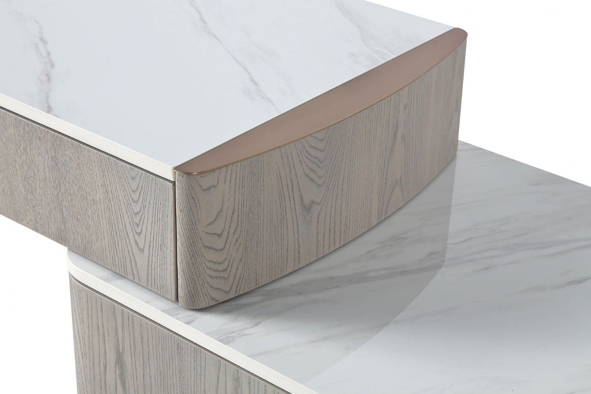 Mondello Dressing Table with Chest 5 Drawer Washed Oak