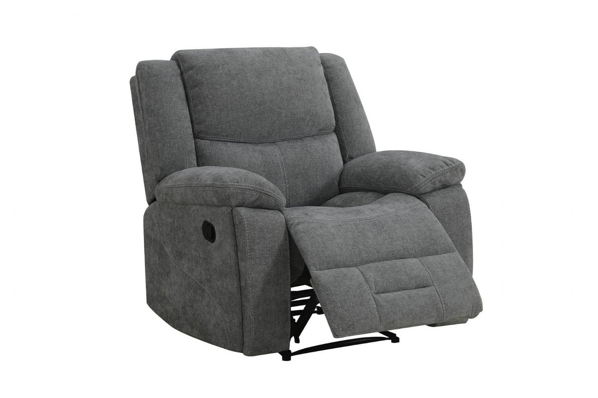 Grey Linen Fabric Manual Recliner Chair