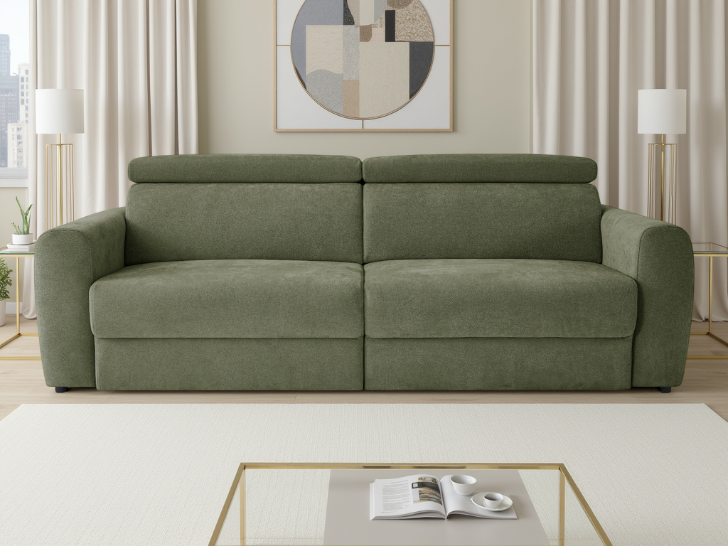 Dakota Electric Sofabed Green 3 Seater - Ready2Go Furniture