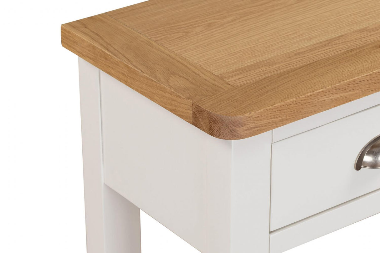 Cashmere Wooden 2 Drawer Console Table Oak Top