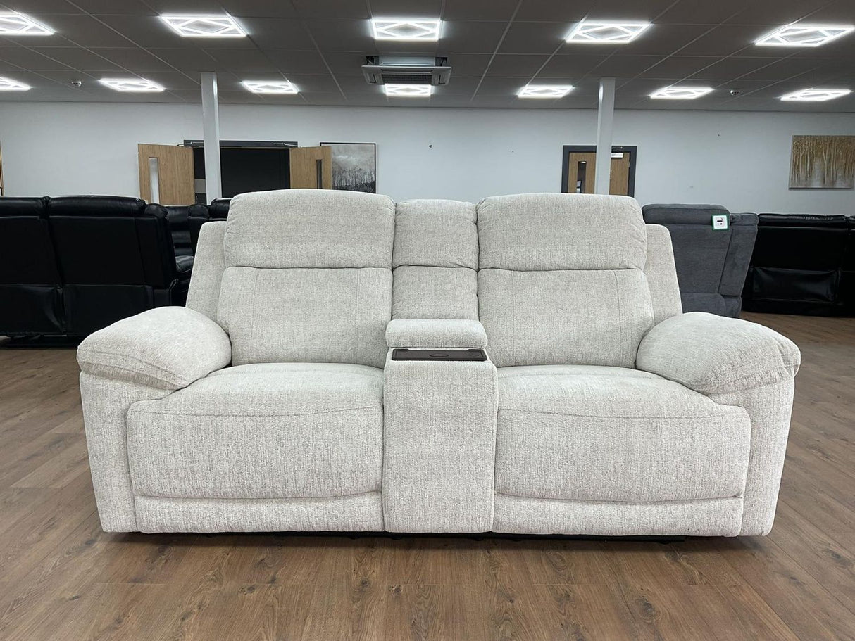 Beige Fabric 2 Seater Electric Recliner Sofa