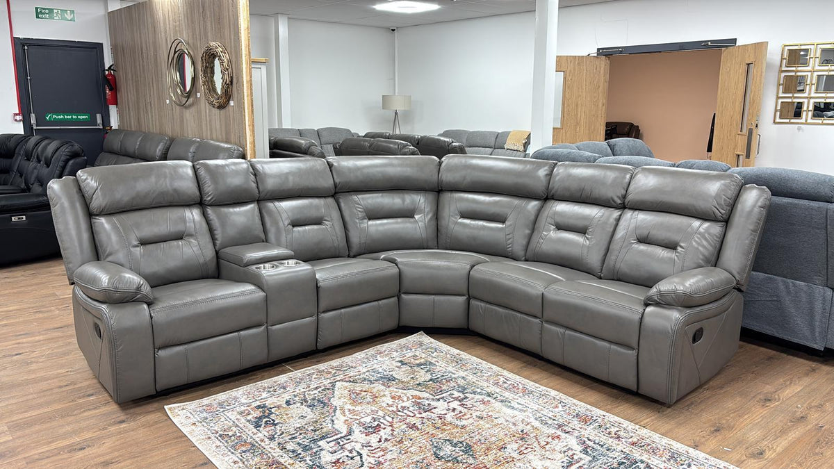 Novie Recliner Sofa Grey Large Corner - Ready2Go Furniture