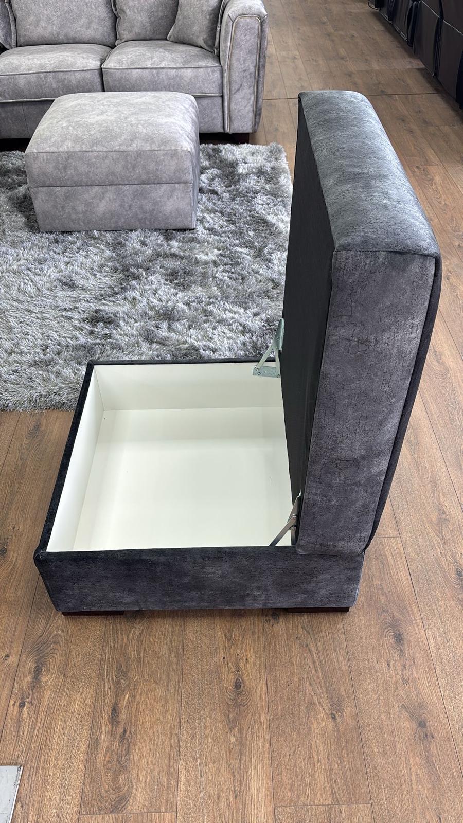 Serena Sofa Black Footstool - Ready2Go Furniture