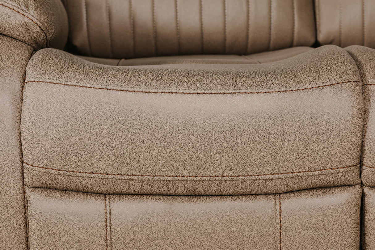 Camden 2-Seater Manual Recliner Sofa in Brown Faux Leather – Deep Cushions