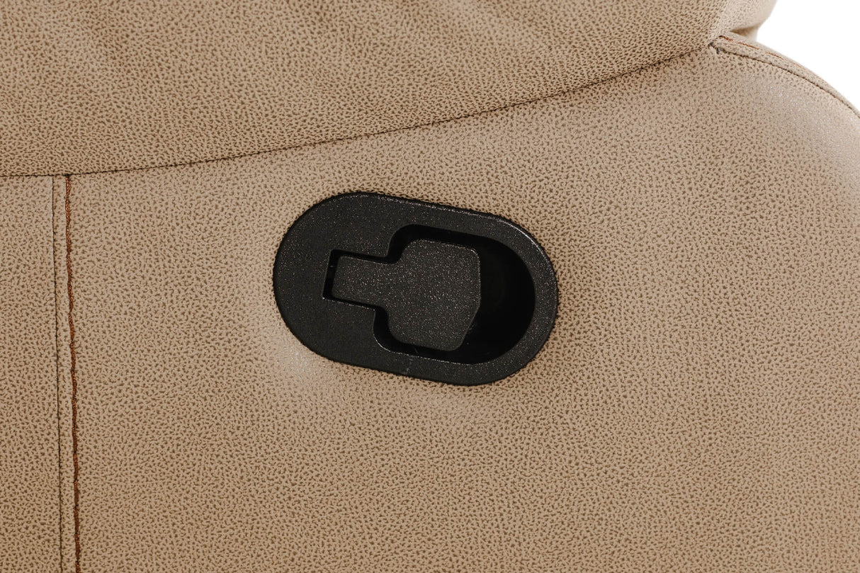 Camden 2-Seater Manual Recliner Sofa in Brown Faux Leather – Deep Cushions