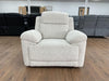 Beige Fabric Electric Recliner Armchair with Cupholder