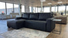 Black Leather Effect Left Hand Facing Corner Sofabed