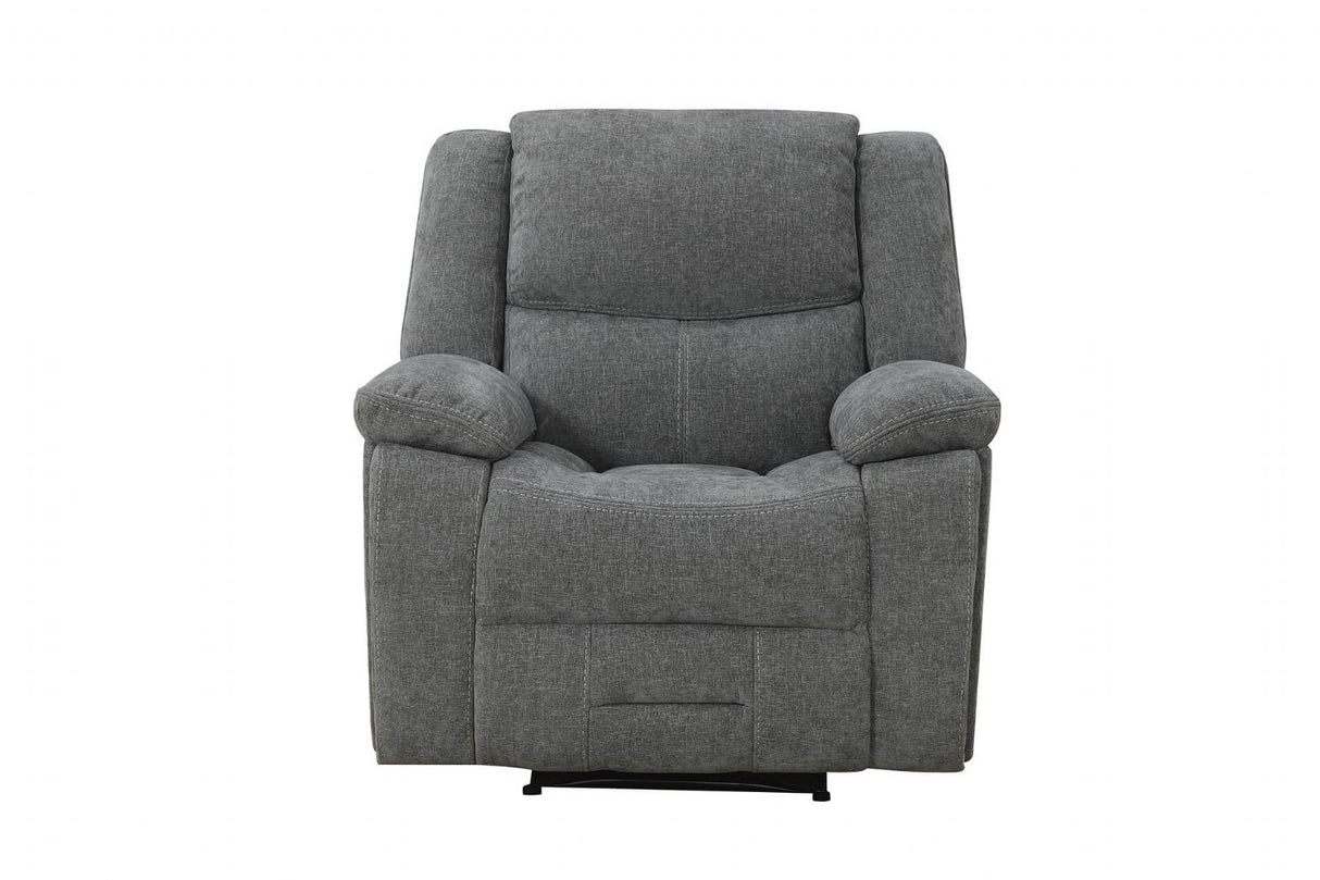 Grey Linen Fabric Manual Recliner Chair