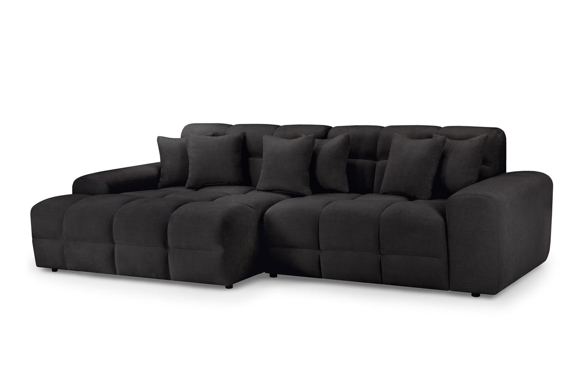 Jacob Sofa Black Left Hand Facing Corner - Ready2Go Furniture