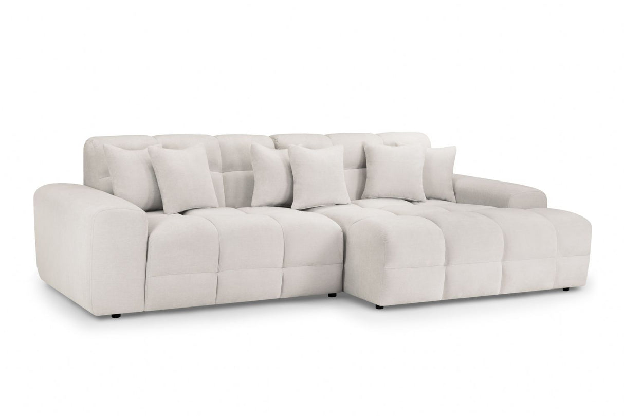 Natural Beige Fabric Right Hand Facing Corner Sofa