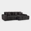 Black Fabric Upholsterd Right Hand Facing Corner Sofa