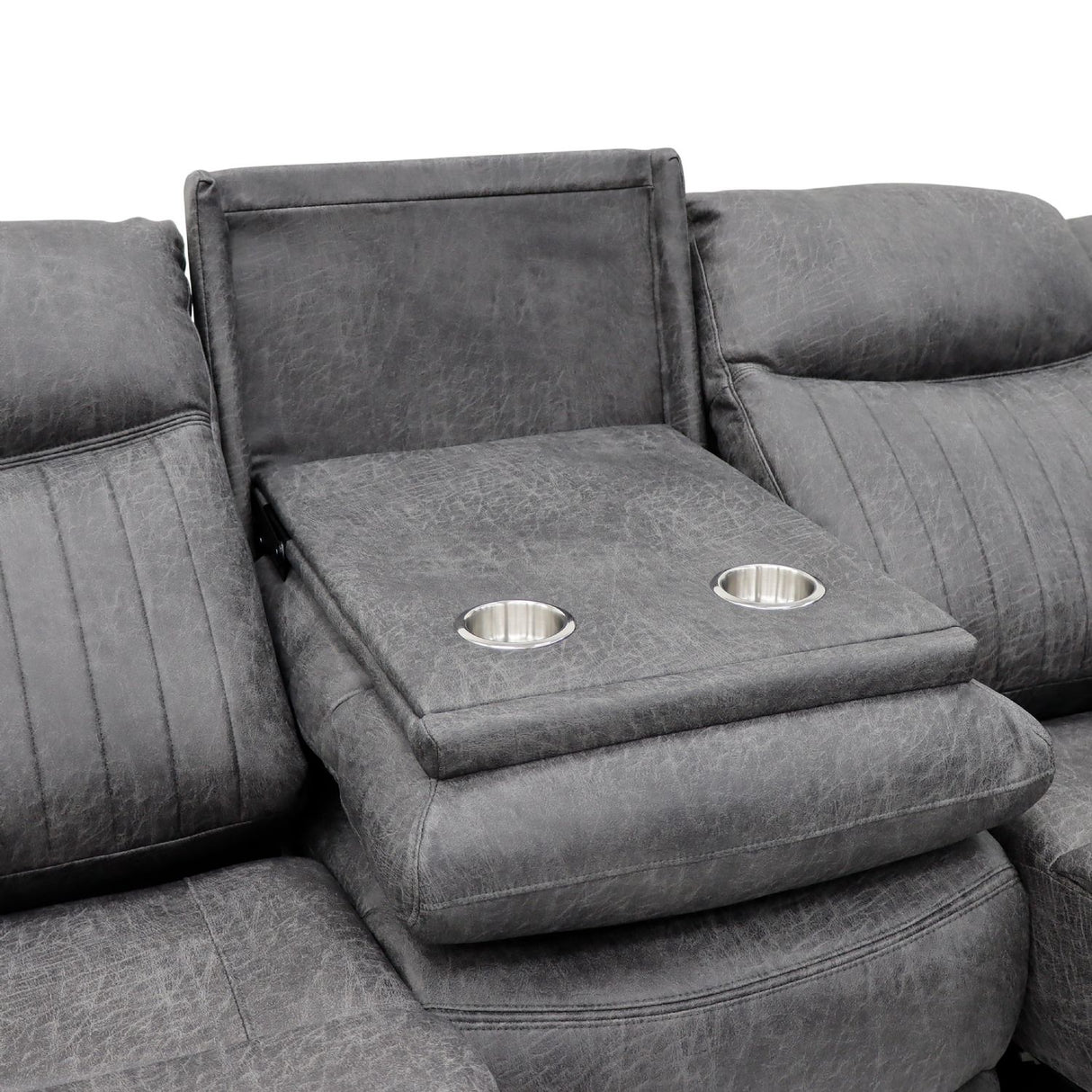 Grey Fabric 3 Seater Electric Recliner Sofa