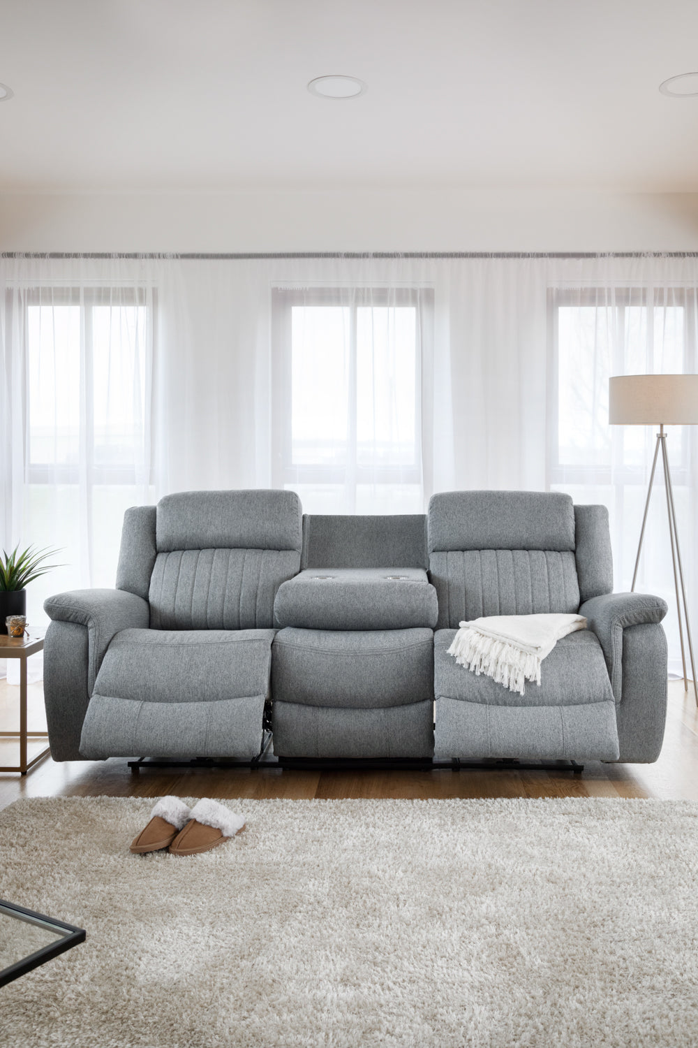 Linden Electric Recliner Sofa Grey 3 Seater - Ready2Go Furniture