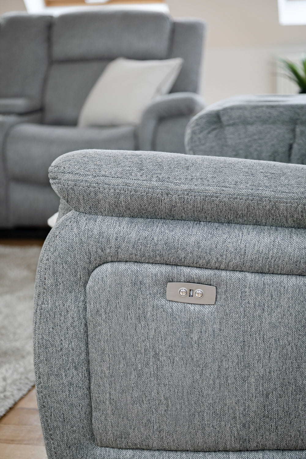 Linden Electric Recliner Sofa Grey 3 Seater - Ready2Go Furniture