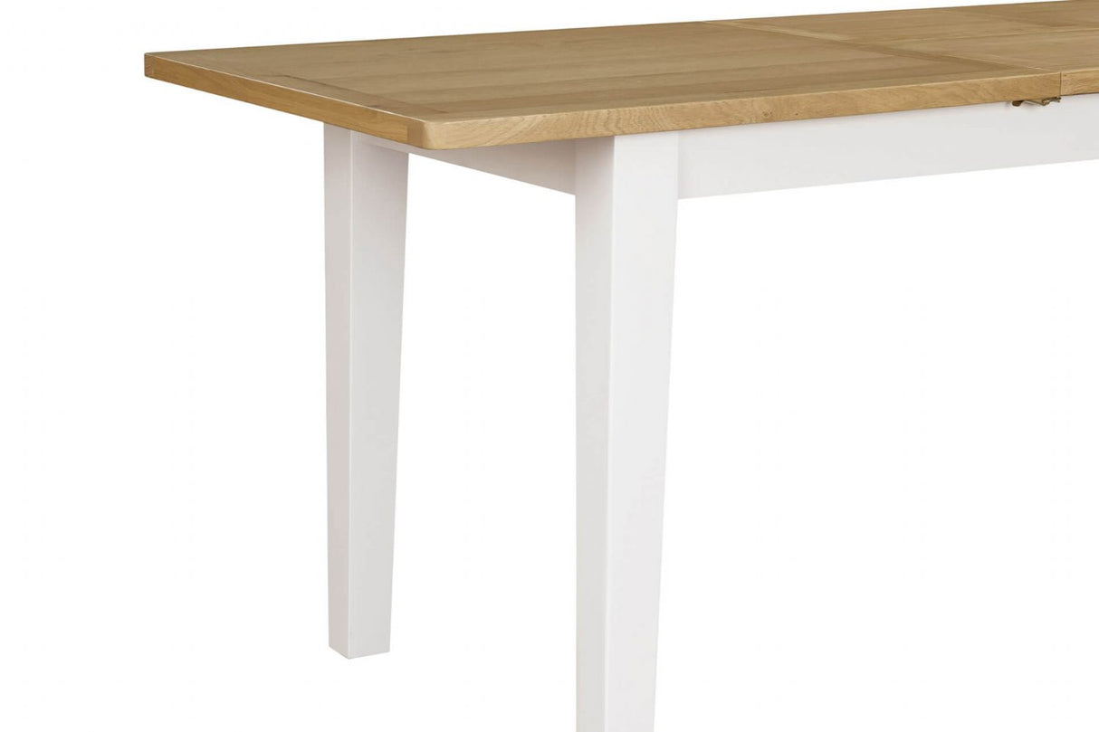 Cashmere Wooden Extending Dining Table Oak Top 120 to 160cm