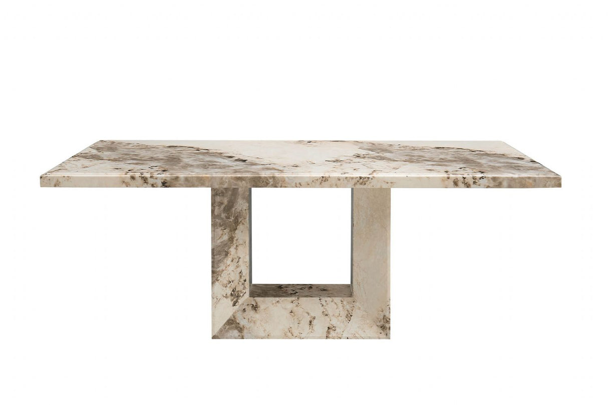 Mocha Gloss Marble 2m Large Rectangular Dining Table