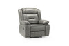Grey Leather Effect Manual Recliner Armchair