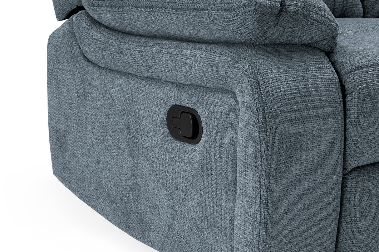 Grey Fabric Manual Recliner Armchair with Padded Arms