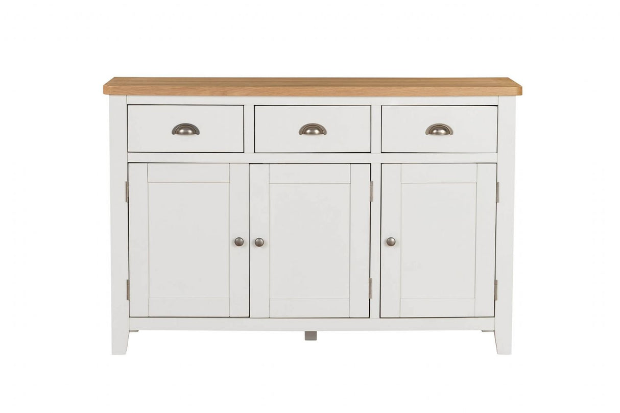 Cashmere Wooden 3 Door 3 Drawer Wide Sideboard Oak Top