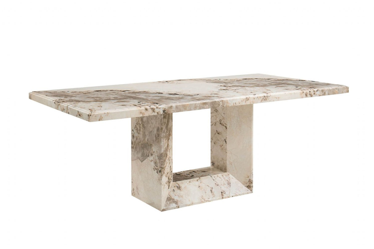 Mocha Gloss Marble 2m Large Rectangular Dining Table