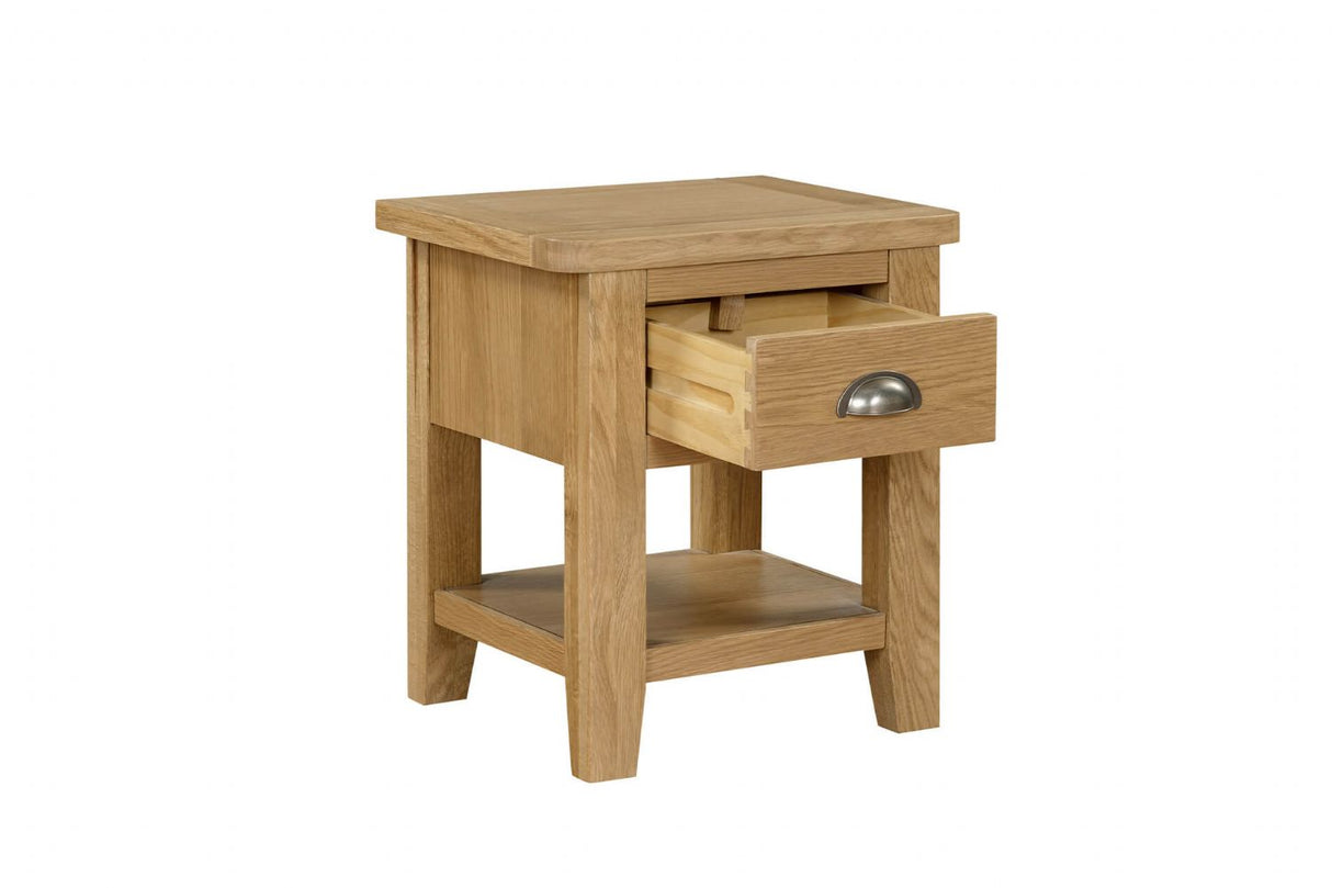 Marsden Lamp Table 1 Drawer Natural Oak (Nett)