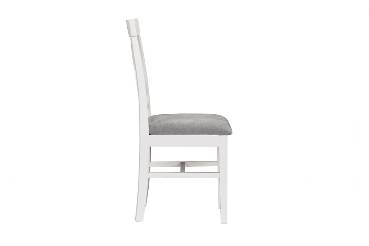 Cashmere Wooden Dining Chair Grey Fabric Padded Seat