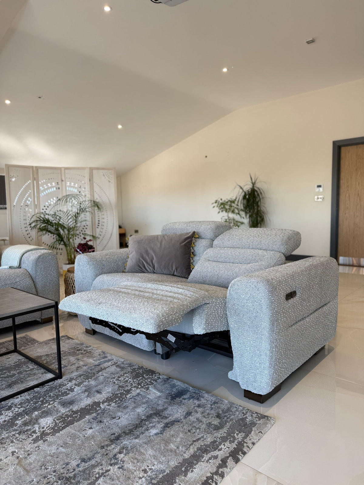 Tokyo Electric Recliner Grey 2 Seater