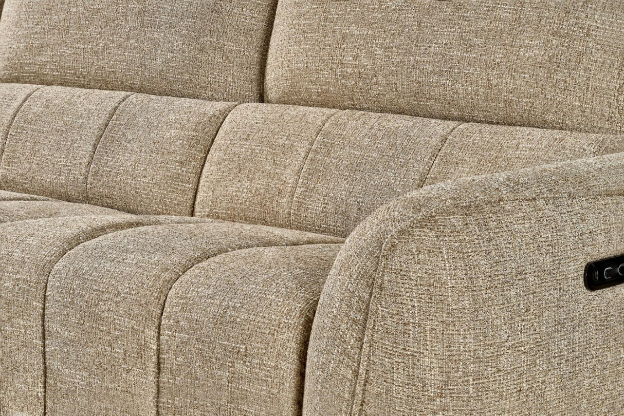 Mocha Fabric Electric Recliner Corner Sofa Left Hand Facing