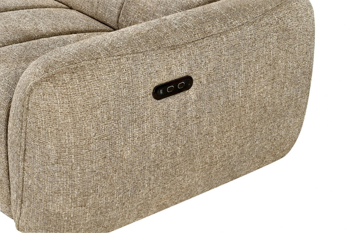 Mocha Fabric Electric Recliner Corner Sofa Left Hand Facing