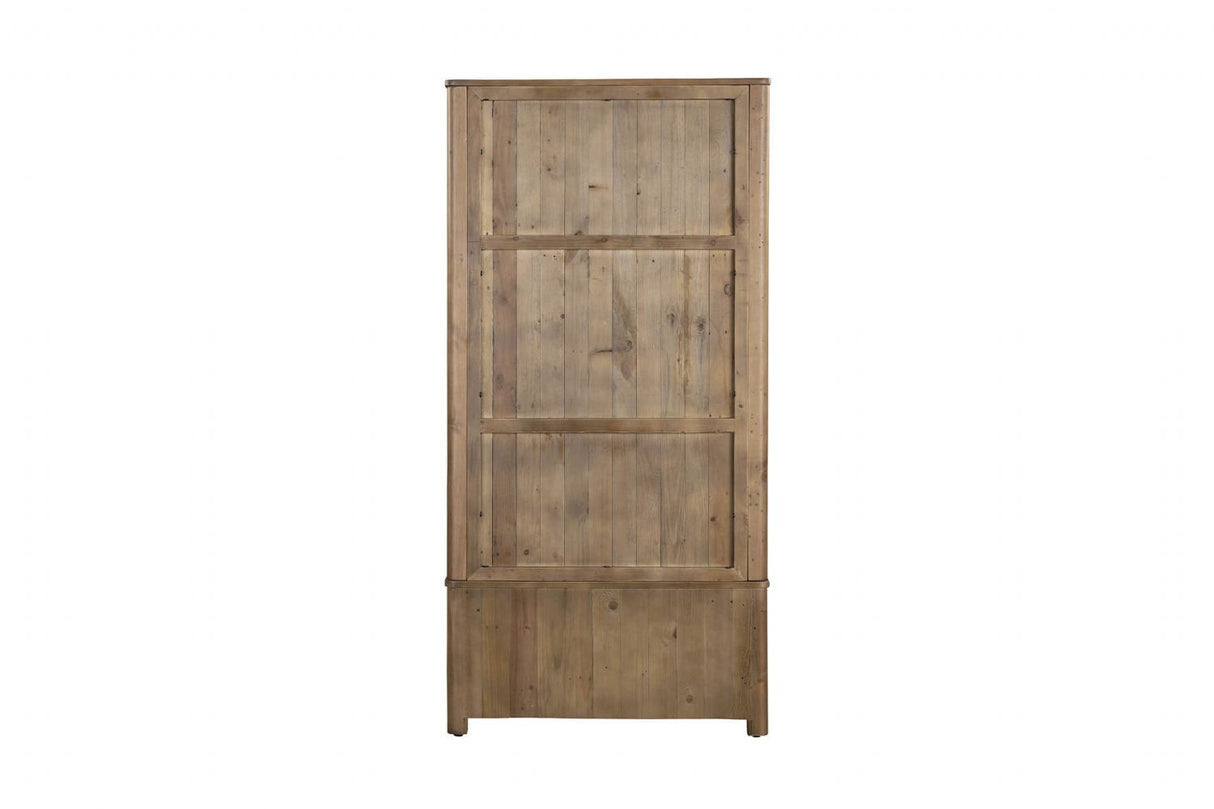 Rustic Solid Wood 2 Door Double Wardrobe with Drawer