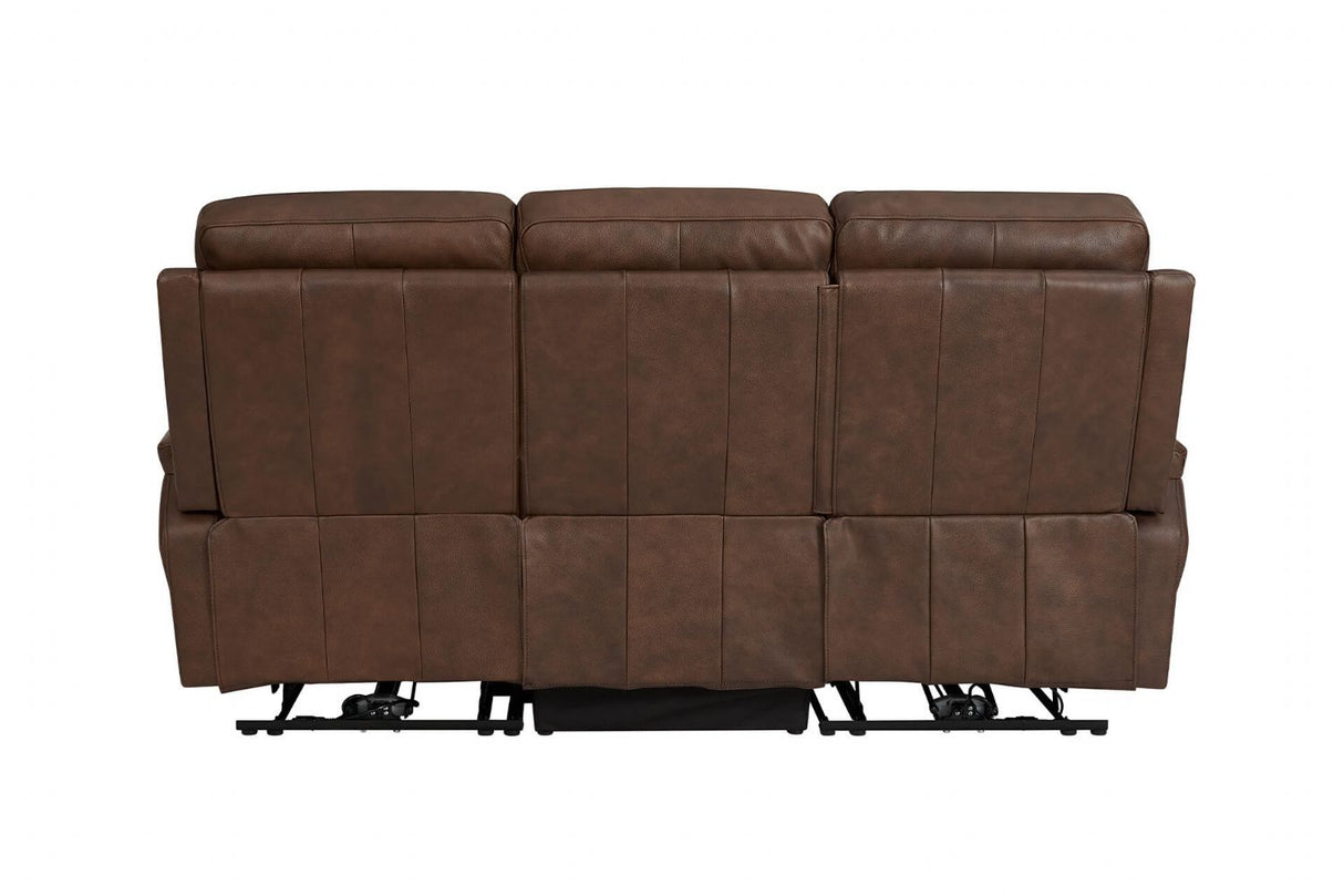 Brown Leather 3 Seater Electric Recliner Sofa