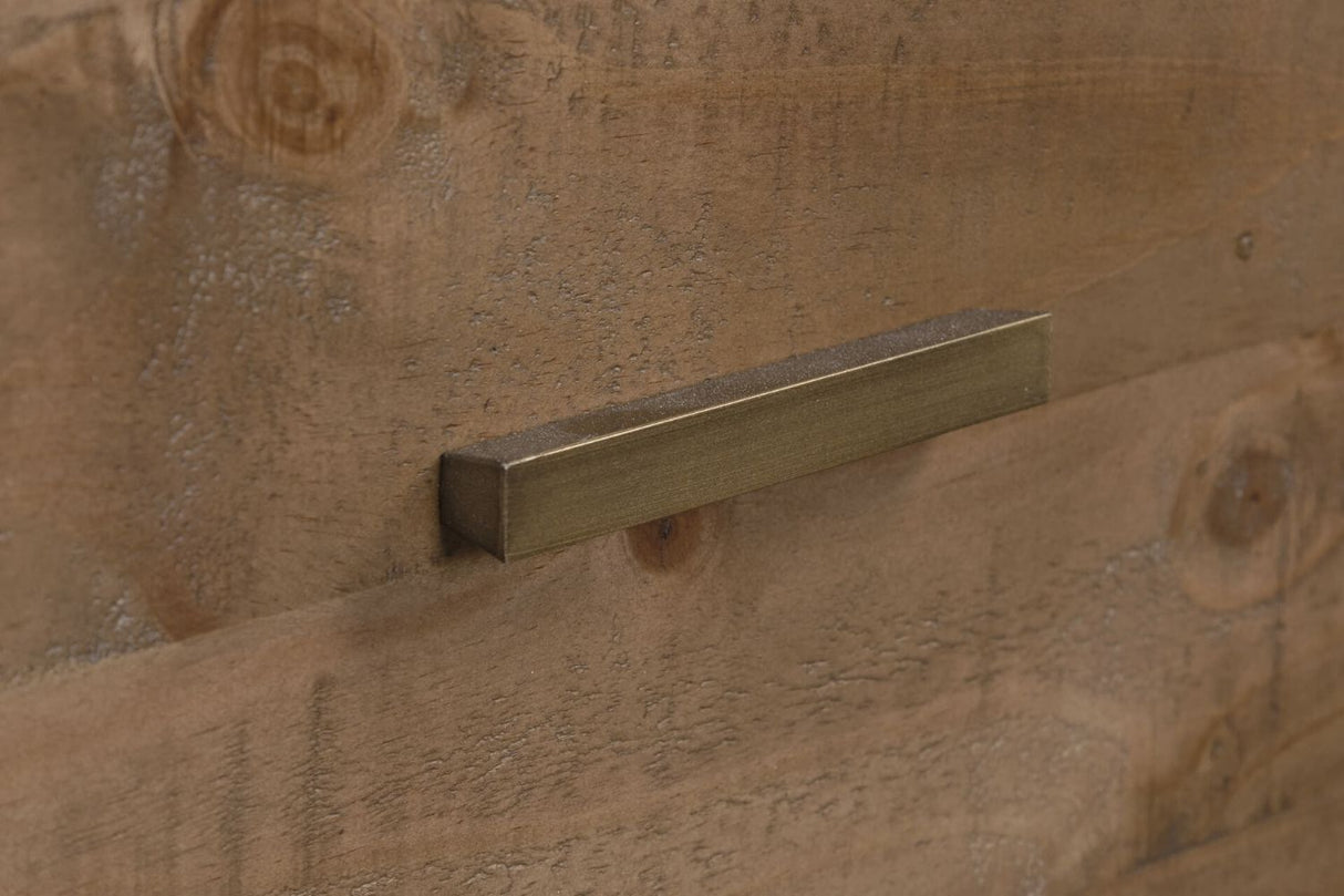 Rustic Solid Wood 2 Door Double Wardrobe with Drawer