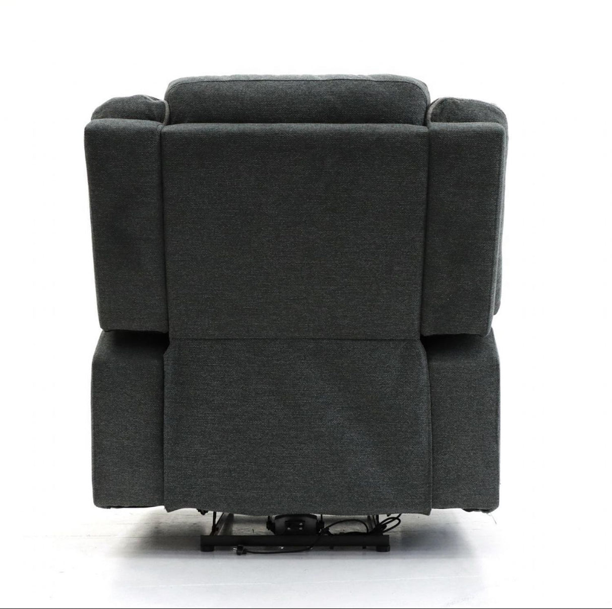 Grey Leather Effect Electric Recliner Armchair