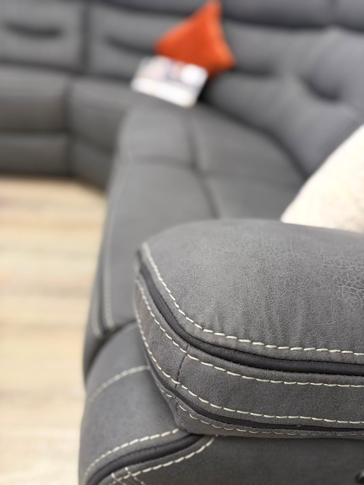 RENZO Grey Electric Recliner Modular Corner Sofa with USB Charging