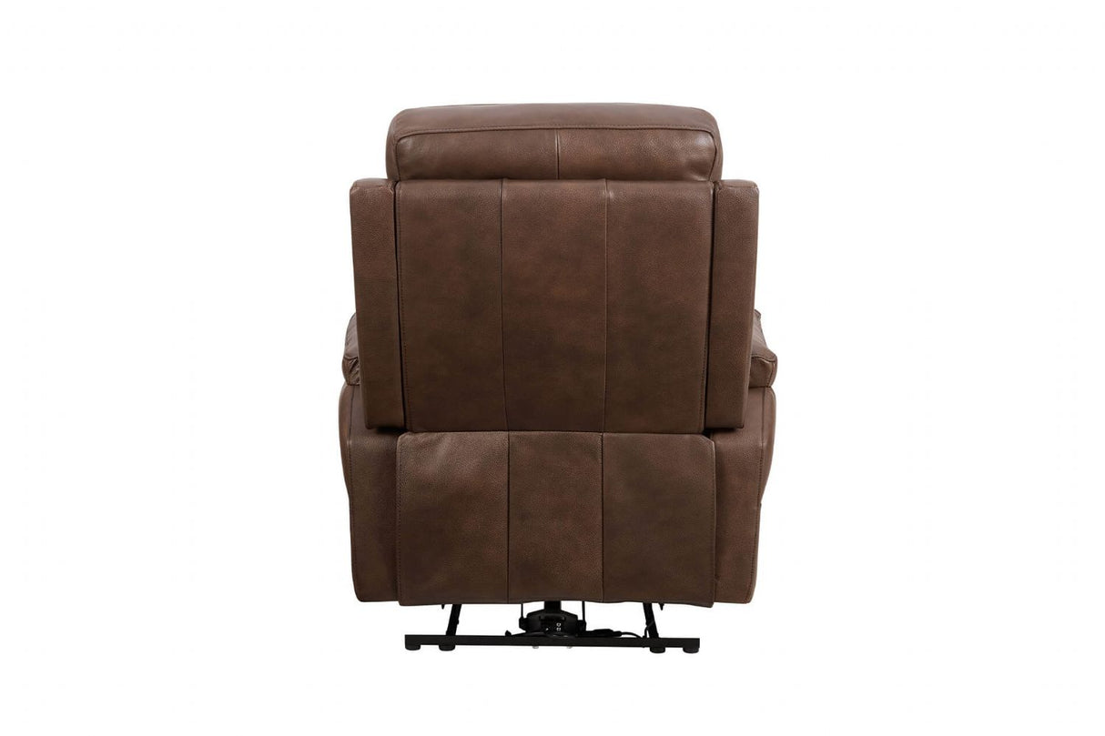 Brown Leather Upholstered Electric Recliner Chair