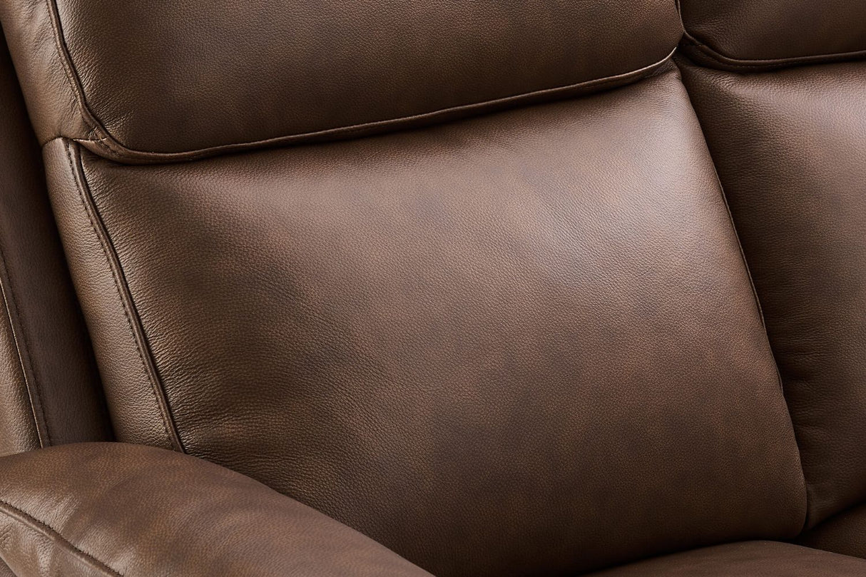 Brown Leather Upholstered 2 Seater Sofa