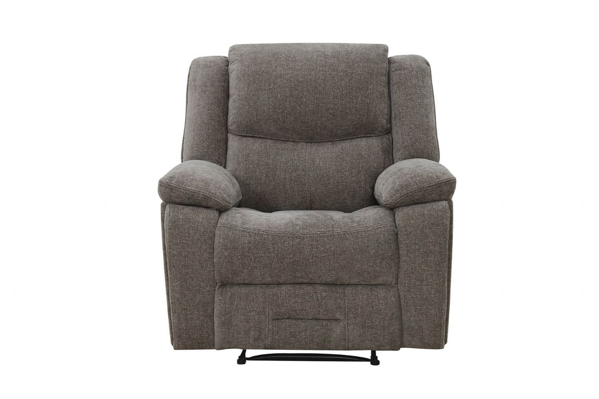 Mocha Linen Fabric Manual Recliner Chair