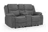 Graphite Fabric 2 Seater Electric Recliner Sofa