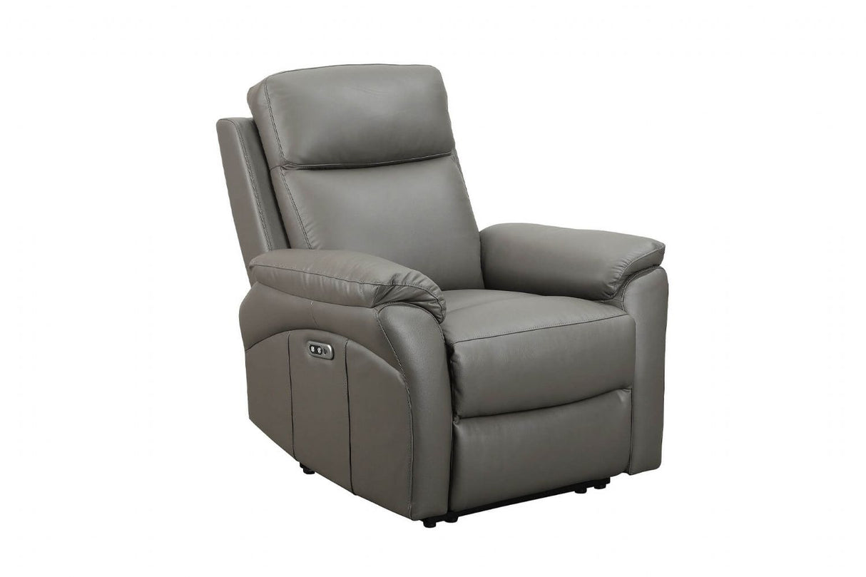 Modern Truffle Leather Electric Recliner Chair