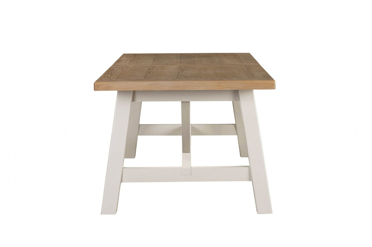 Taupe Wooden Oak Top Refectory Large Extending Dining Table