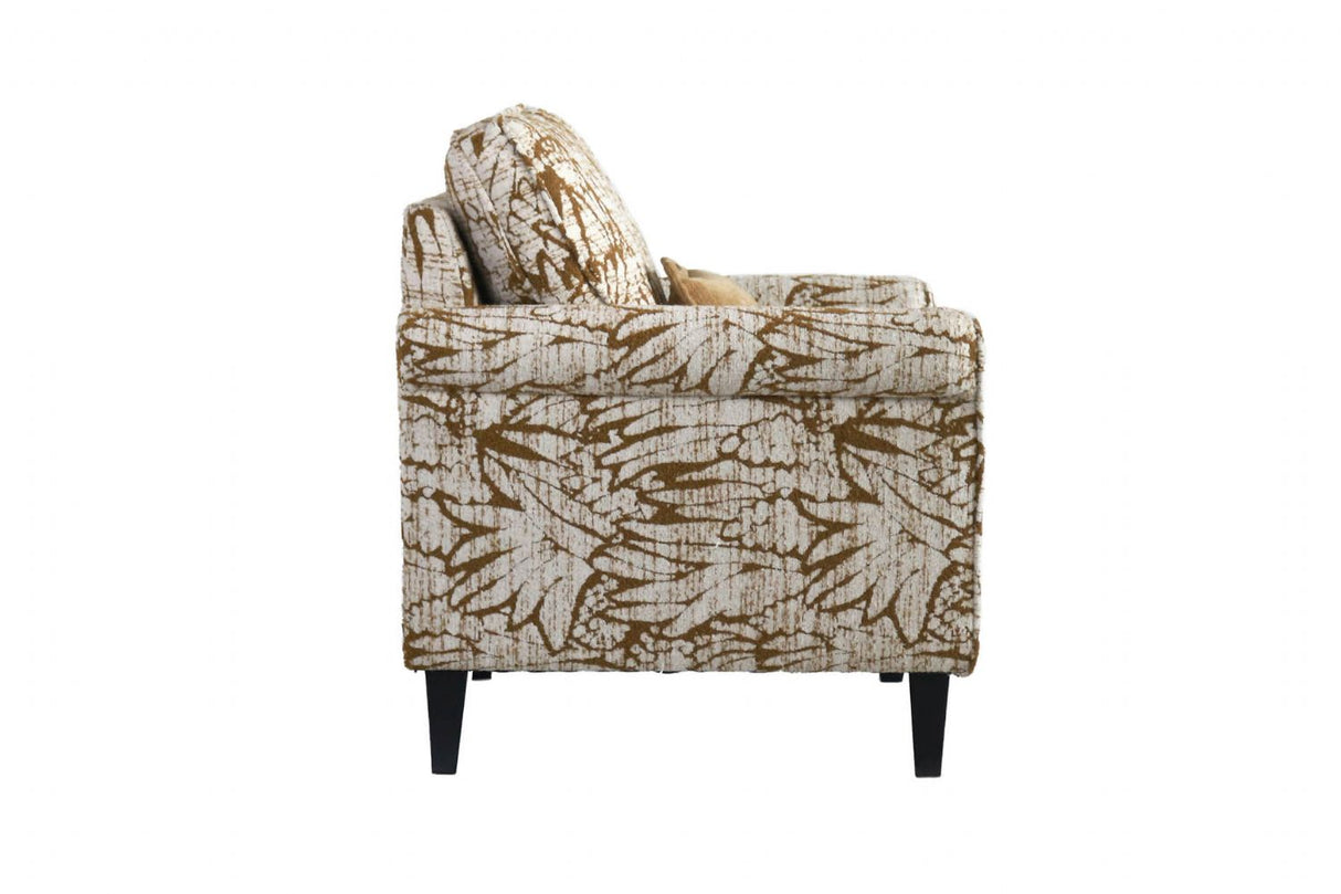 Mink Fabric Upholstered Accent Chair with Fared Arms