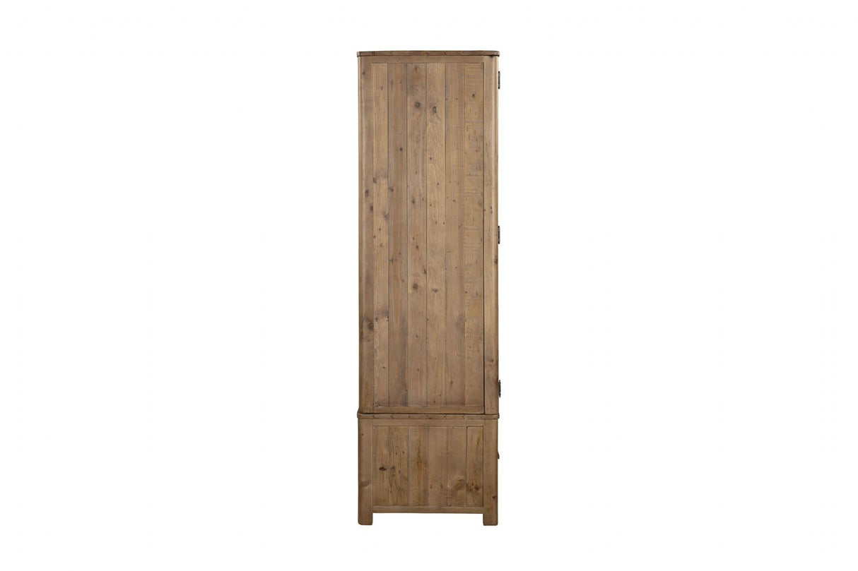 Rustic Solid Wood 2 Door Double Wardrobe with Drawer