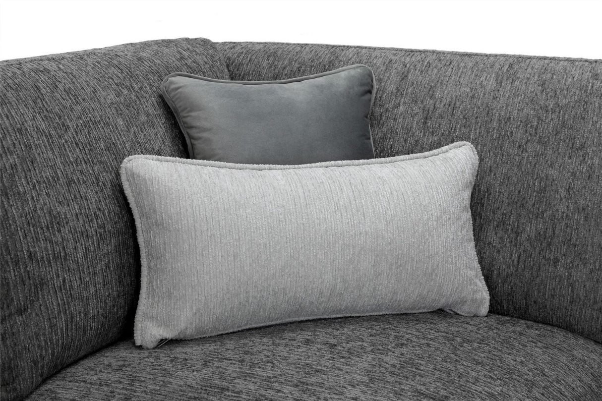 Grey Chenille Fabric Large Corner Sofa