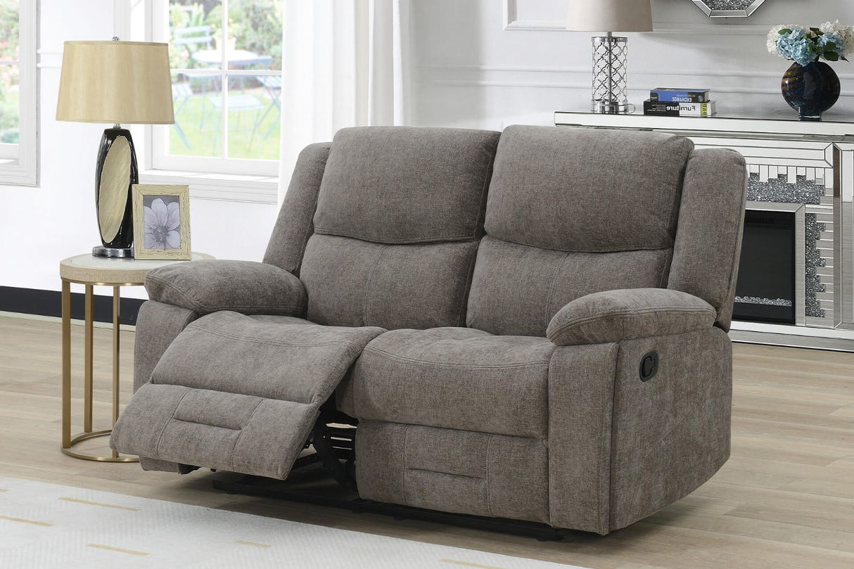 Mocha Fabric 2 Seater Manual Recliner Sofa