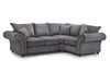 Grey Fabric Corner Fullback Sofa with Scroll Arms RHF