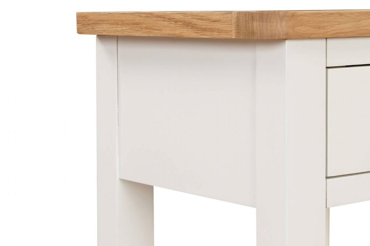 Cashmere Wooden 1 Drawer Lamp Table with Oak Top