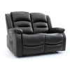 Black Leather Effect 2 Seater Electric Recliner Sofa