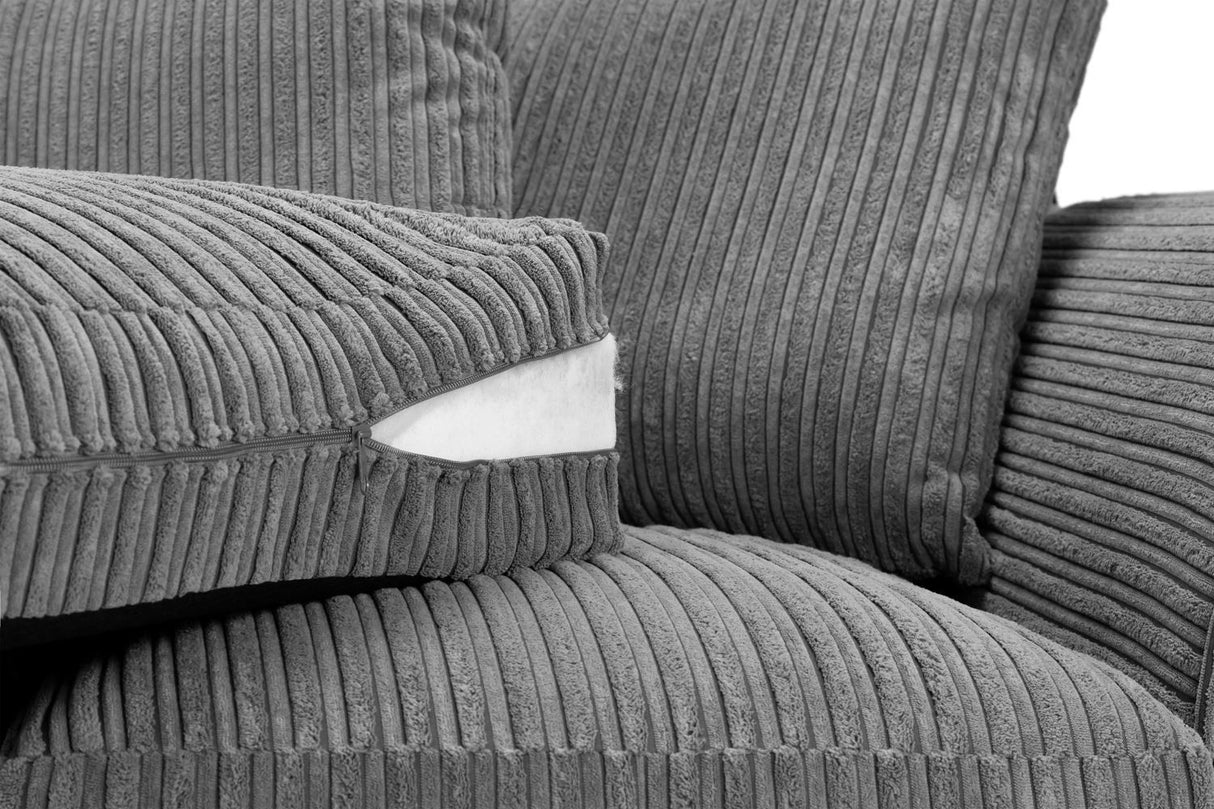 Grey Fabric 2 Seater Sofa Solid Wood Framed